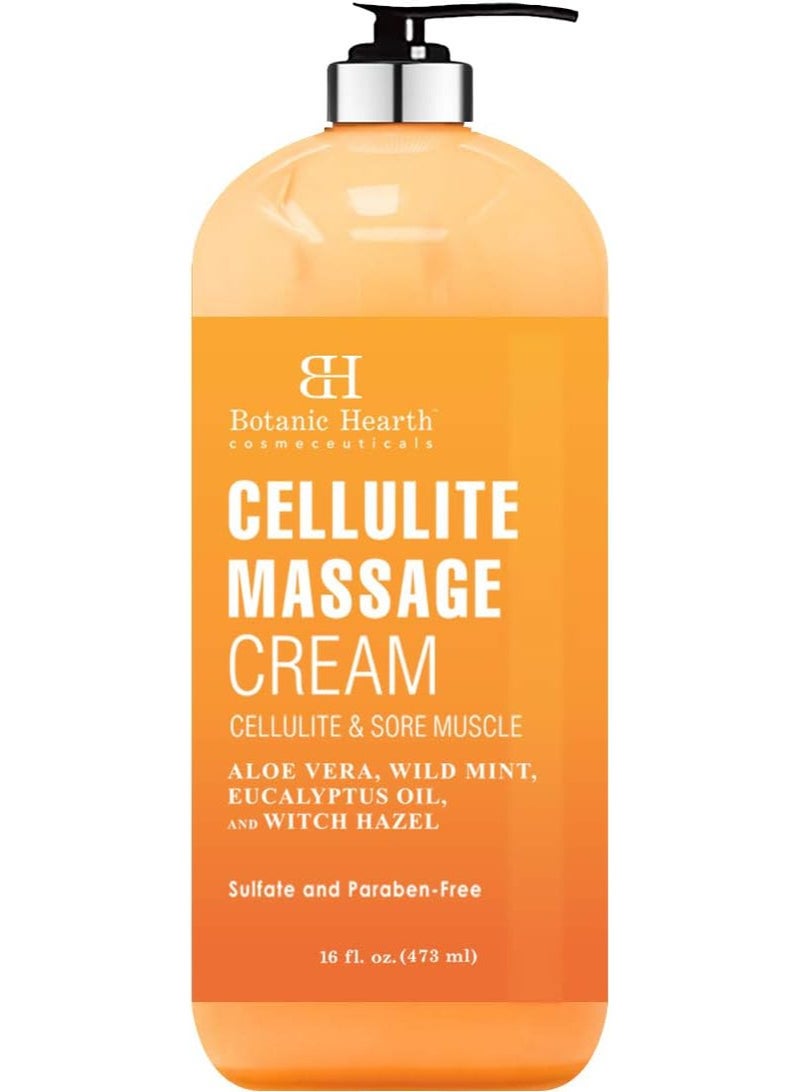 Botanic Hearth Cellulite Massage Cream - 87% Organic Ingredients - Tones and Firms Skin - Soothes Sore Muscles and Joint Pain, Sulfate and Paraben Free, 16 fl oz - Image 1
